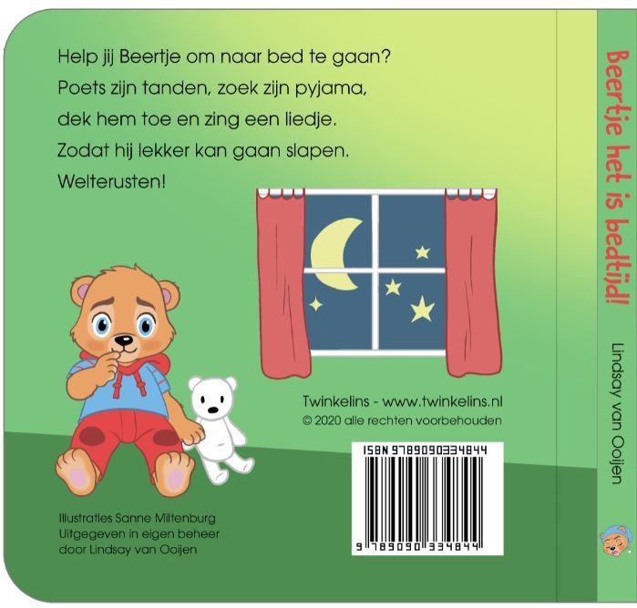 Achterkant van Beertje het is bedtijd!