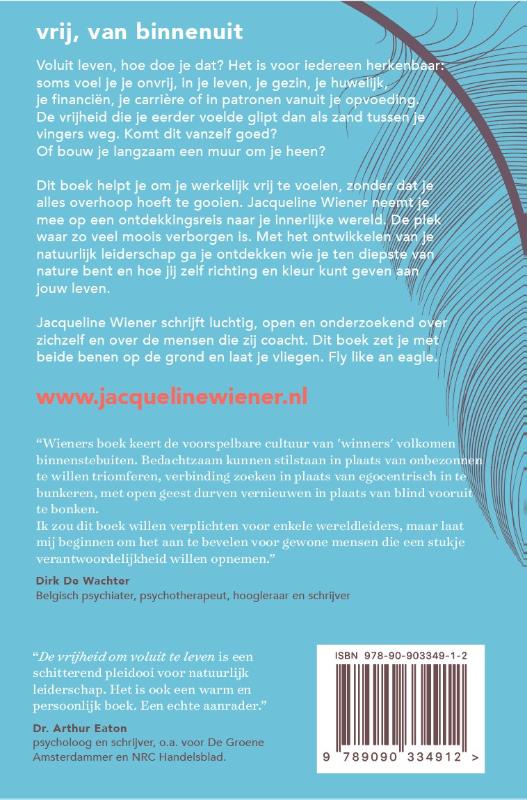 Achterkant van De vrijheid om voluit te leven