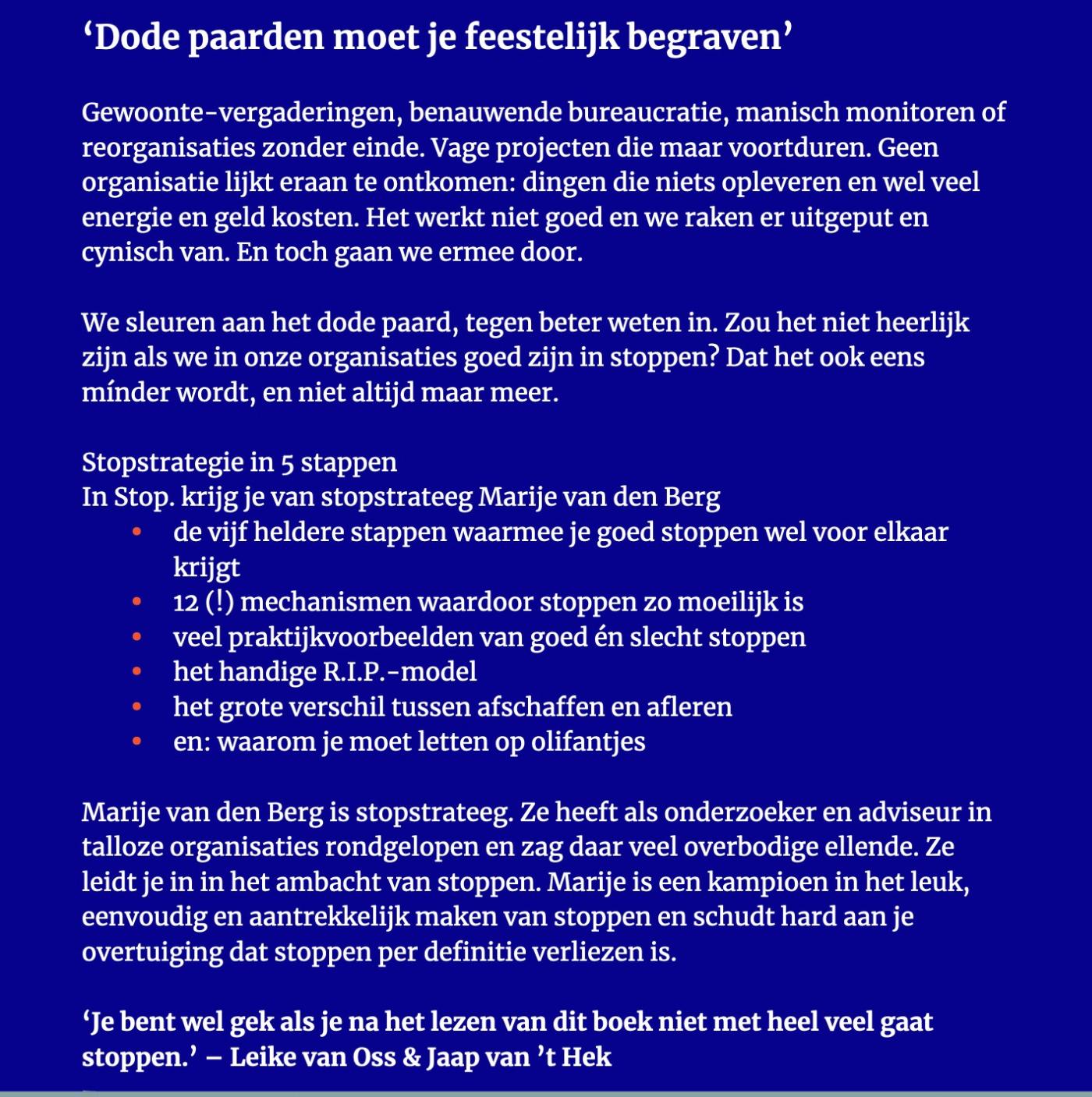 Achterkant van Stop.