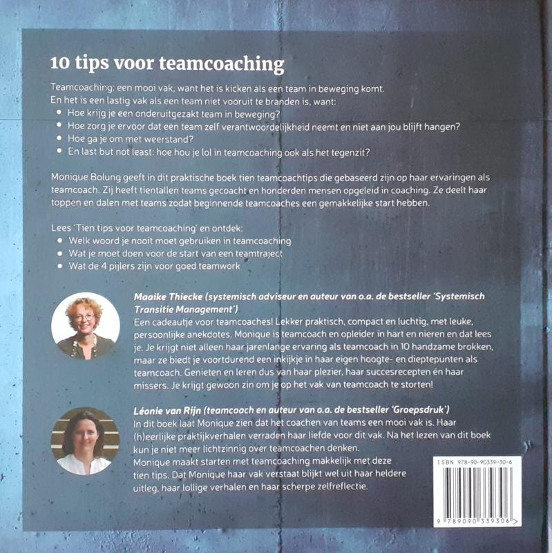 Achterkant van 10 Tips voor Teamcoaching