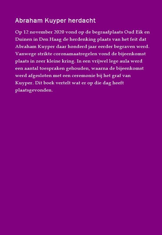Achterkant van Abraham Kuyper herdacht