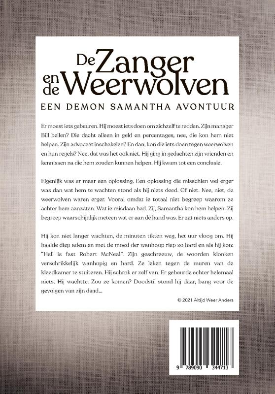 Achterkant van De zanger en de weerwolven