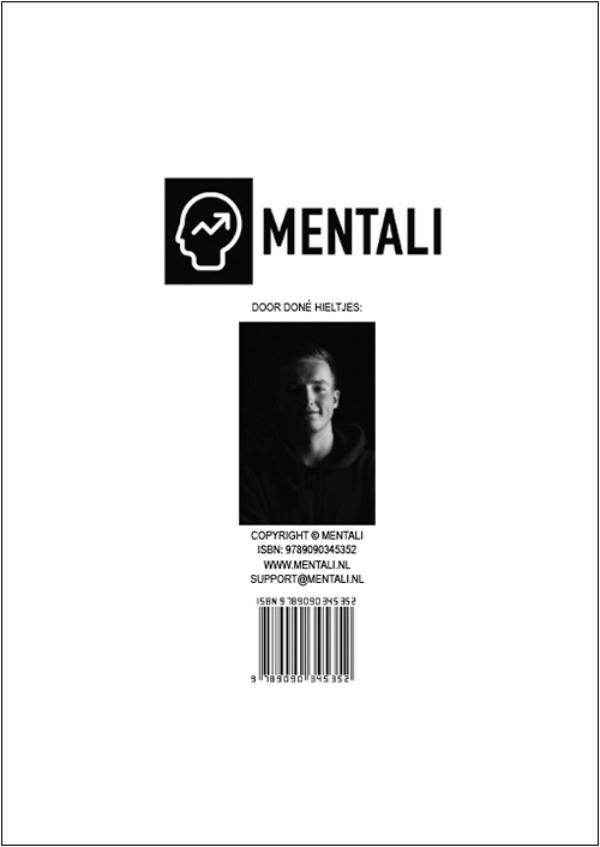 Achterkant van Mentali - 21 Dagen Praktisch Werkboek