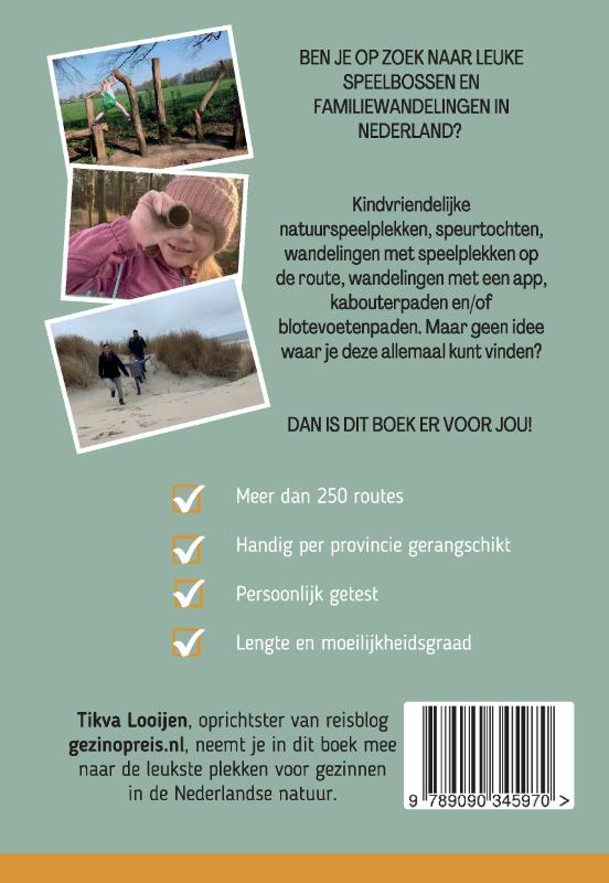 Achterkant van Speelbossen en familiewandelingen in Nederland