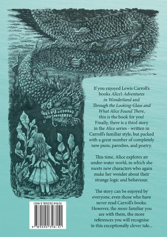 Achterkant van Alice's Adventures under Water