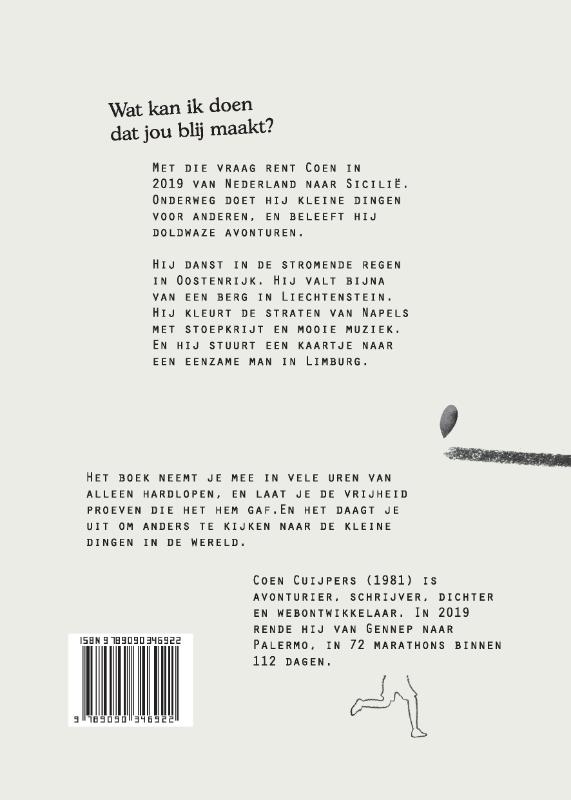 Achterkant van Hardloopreis van geluk