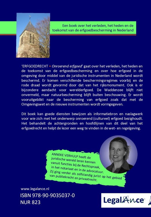Achterkant van ERFGOEDRECHT • Onroerend erfgoed