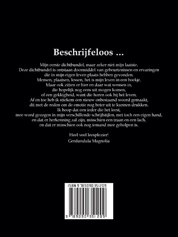 Achterkant van Beschrijfeloos