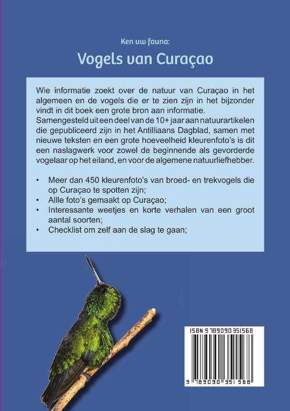 Achterkant van Vogels van Curaçao
