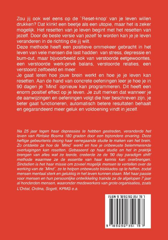Achterkant van Reset je Leven in 90 dagen