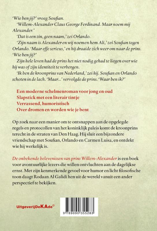 Achterkant van De onbekende belevenissen van prins Willem-Alexander