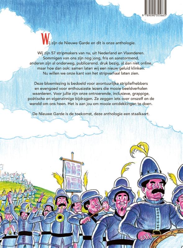 Achterkant van Nieuwe Garde