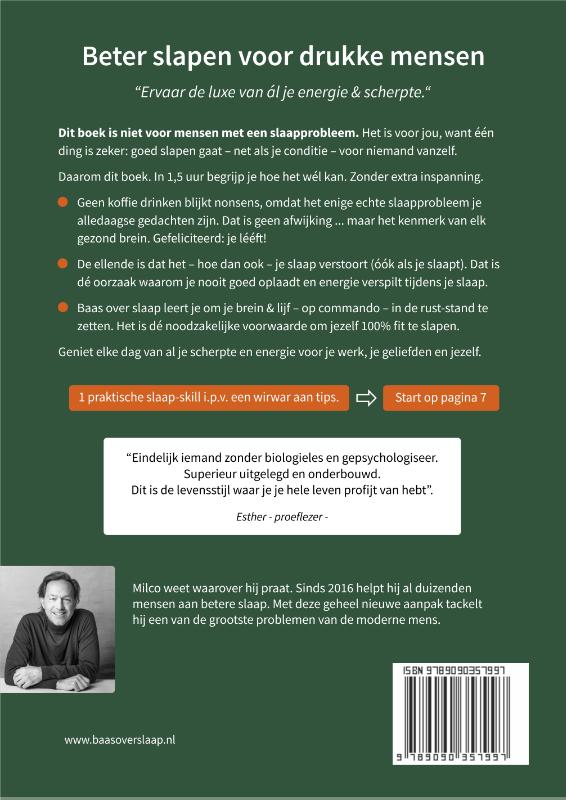 Achterkant van Baas over slaap