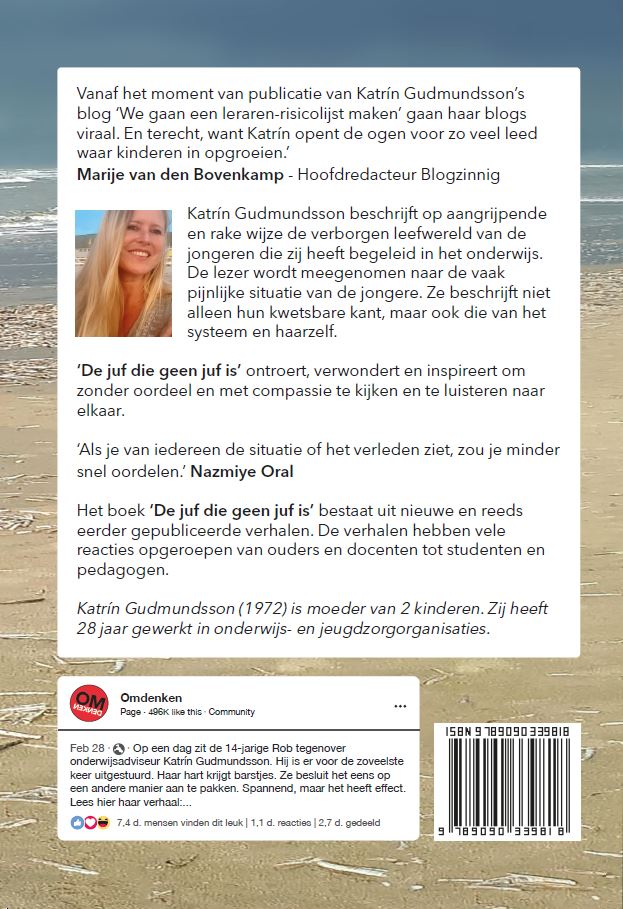 Achterkant van De juf die geen juf is