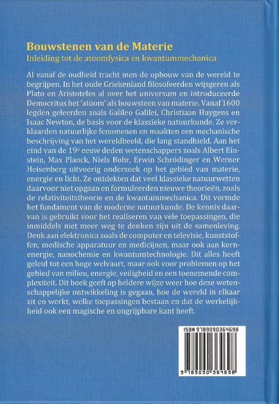Achterkant van Bouwstenen van de Materie
