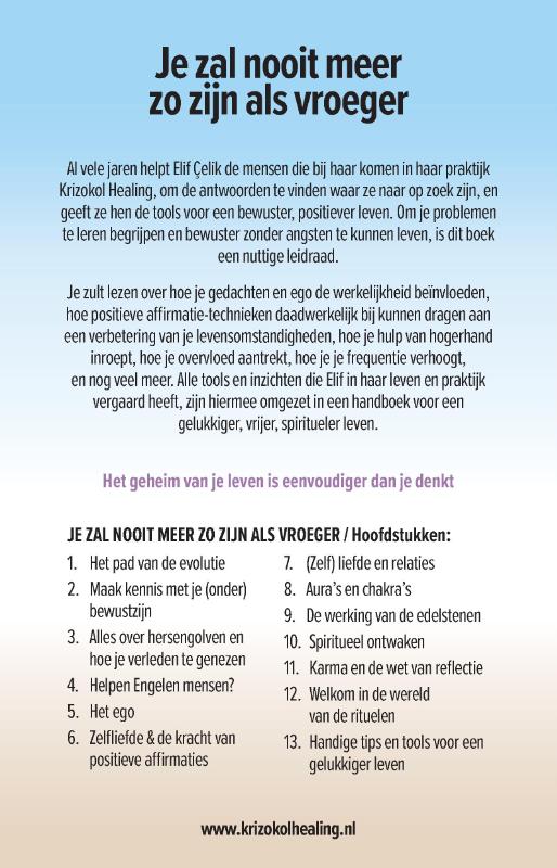 Achterkant van Je zal nooit meer zo zijn als vroeger