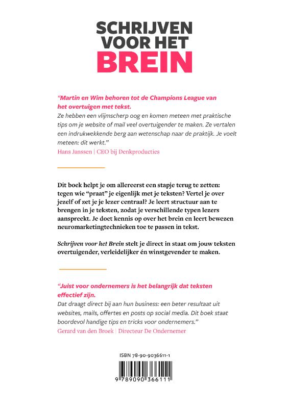 Achterkant van Schrijven voor het Brein