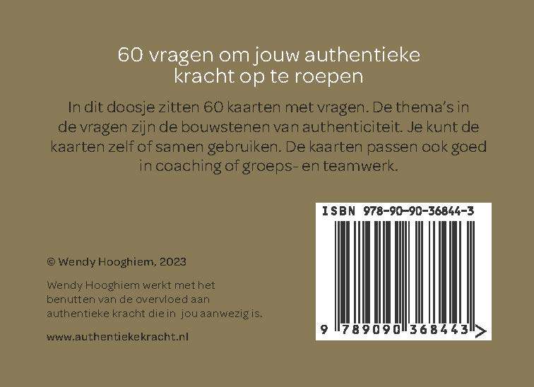 Achterkant van Authentieke Kracht