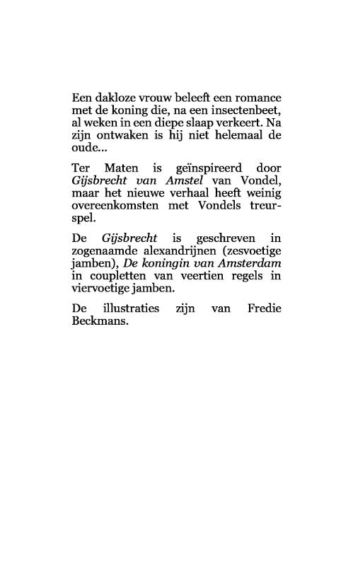 Achterkant van De koningin van Amsterdam