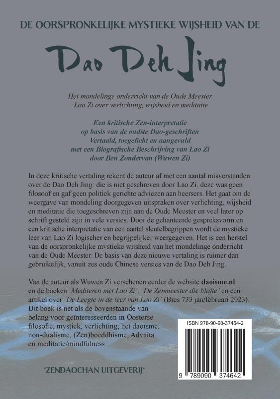 Achterkant van De oorspronkelijke mystieke wijsheid van de Dao Deh Jing