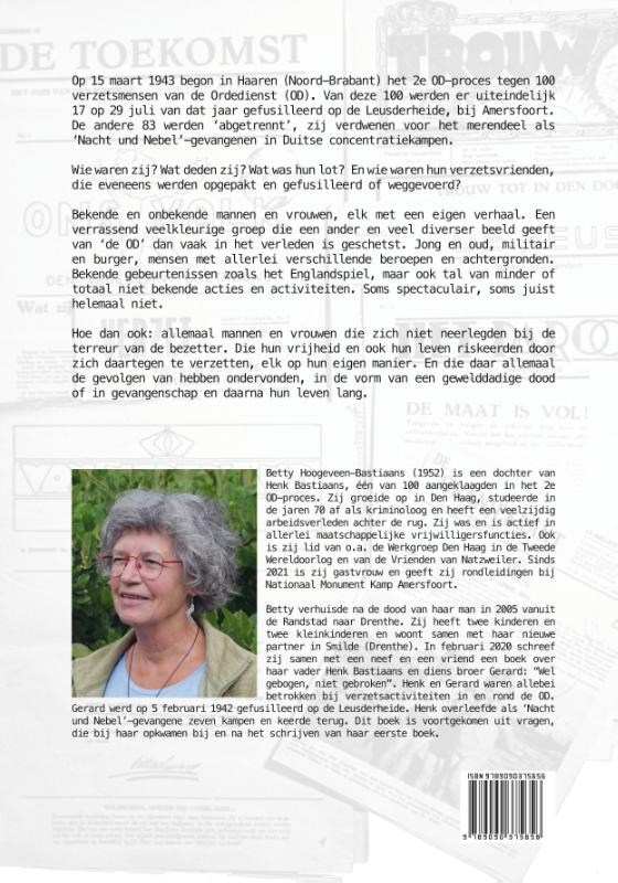 Achterkant van 140 verzetsmensen in en rond het 2e OD-proces