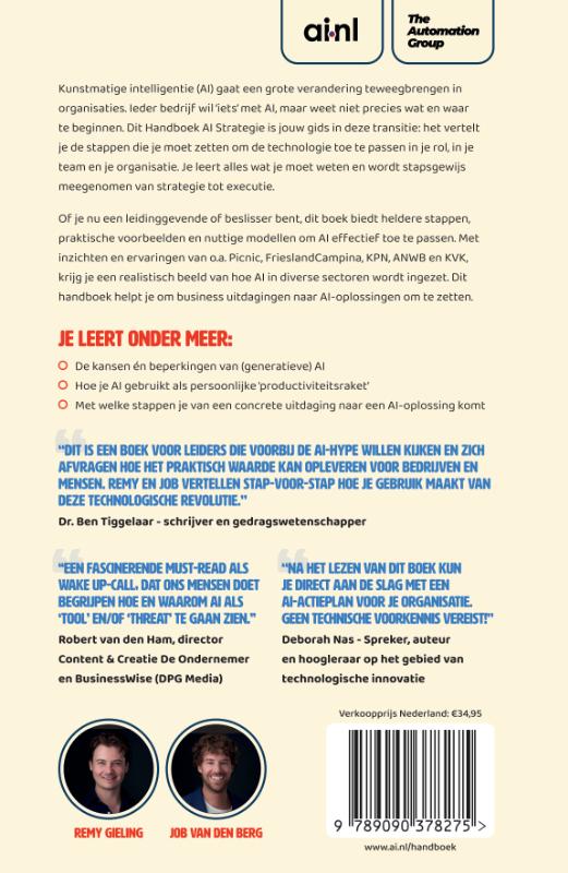 Achterkant van Handboek AI Strategie