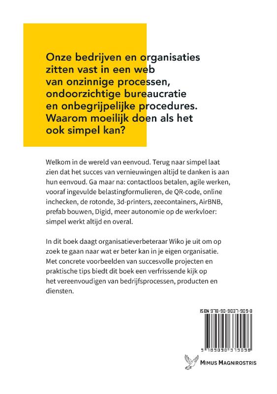 Achterkant van Terug naar simpel