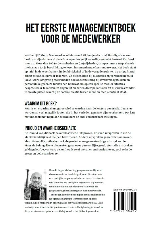 Achterkant van Het eerste managementboek voor de medewerker