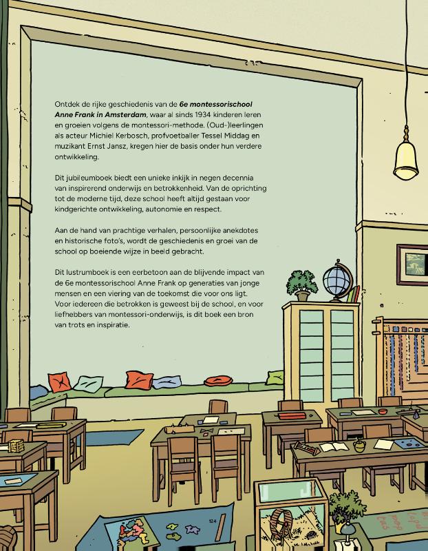 Achterkant van Lustrumboek 90 jaar 6e montessorischool Anne Frank