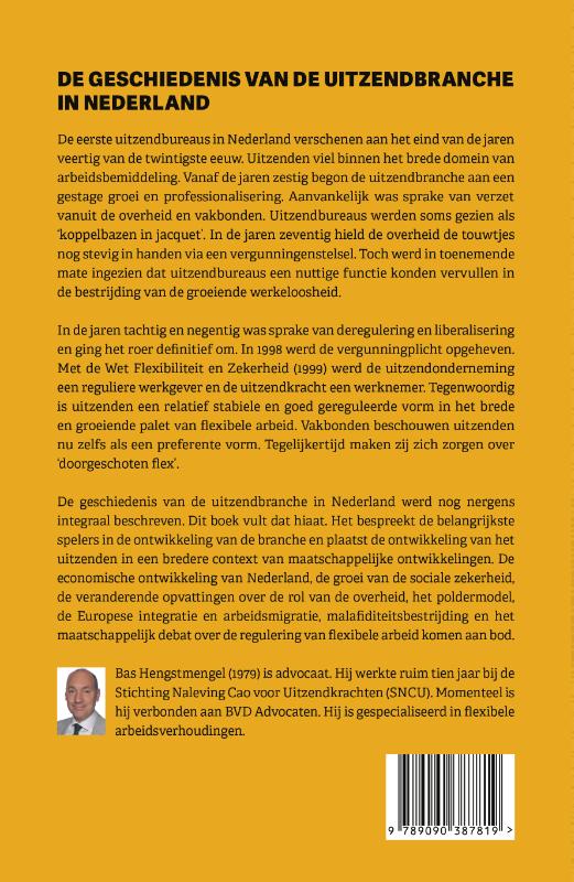 Achterkant van De geschiedenis van de uitzendbranche in Nederland