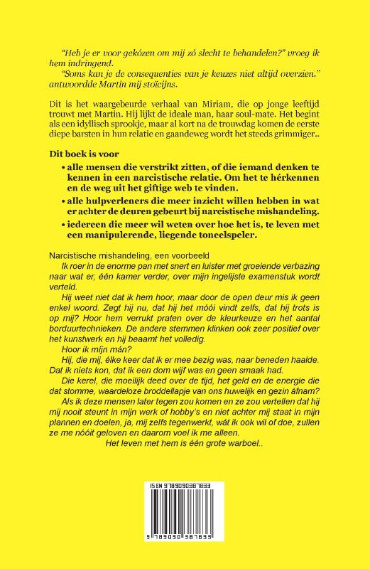 Achterkant van Mijn leven met een narcist