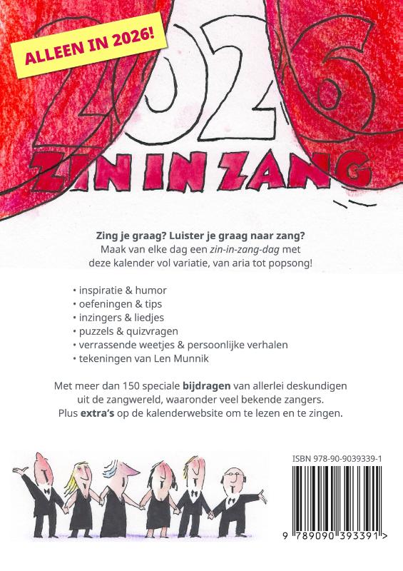 Achterkant van Zin in zang
