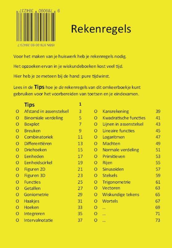 Achterkant van Handleiding voor het halen van hogere cijfers voor wiskunde