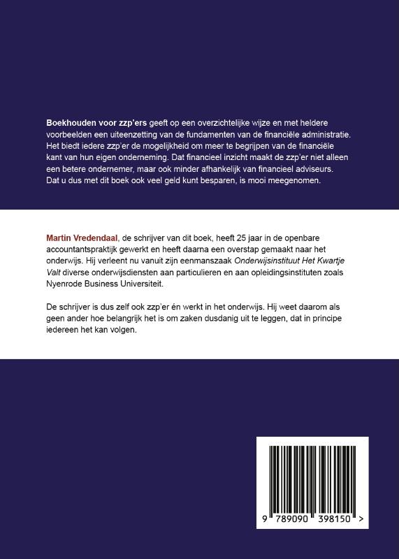 Achterkant van Boekhouden voor ZZP'ers