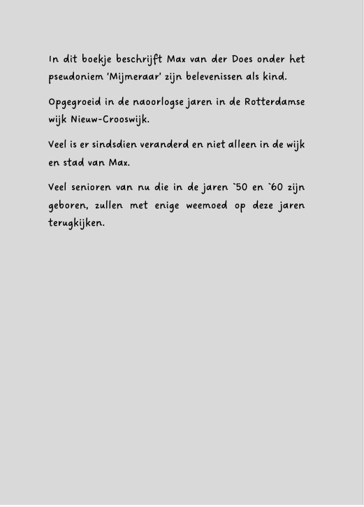 Achterkant van Kind in Crooswijk in de jaren `50 en `60