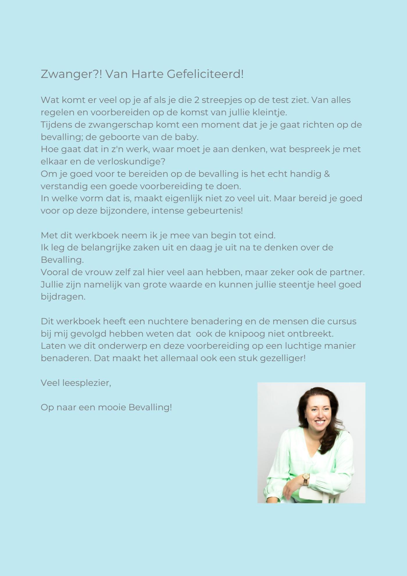 Achterkant van Werkboek Bevallen