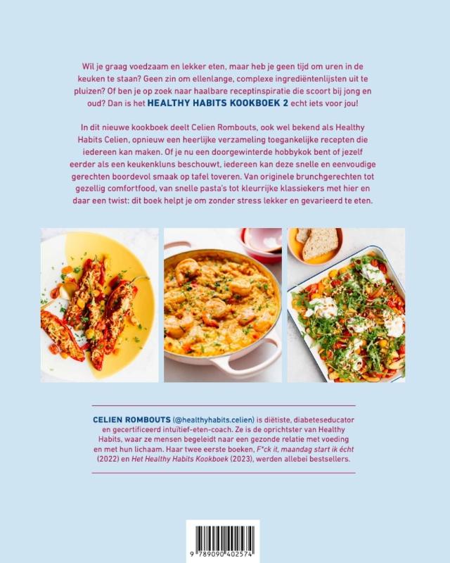 Achterkant van Healthy habits kookboek 2