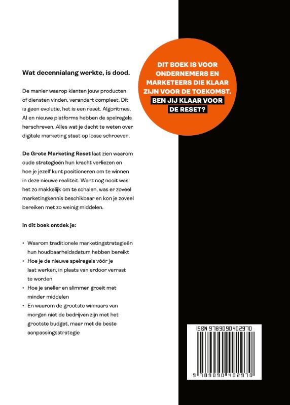 Achterkant van De Grote Marketing Reset