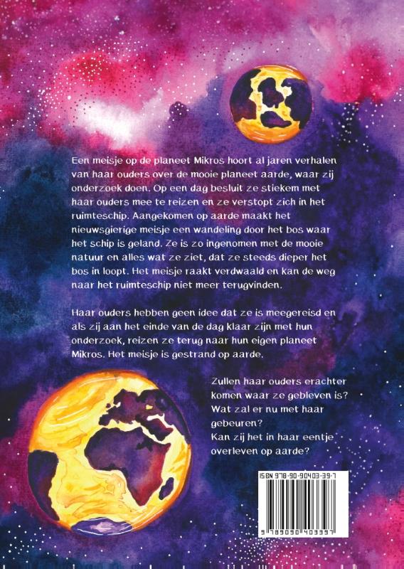 Achterkant van Het meisje op planeet aarde.