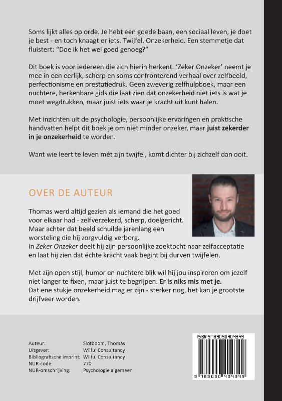 Achterkant van Zeker Onzeker