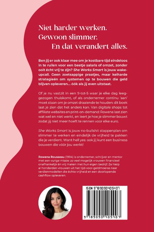 Achterkant van She Works Smart