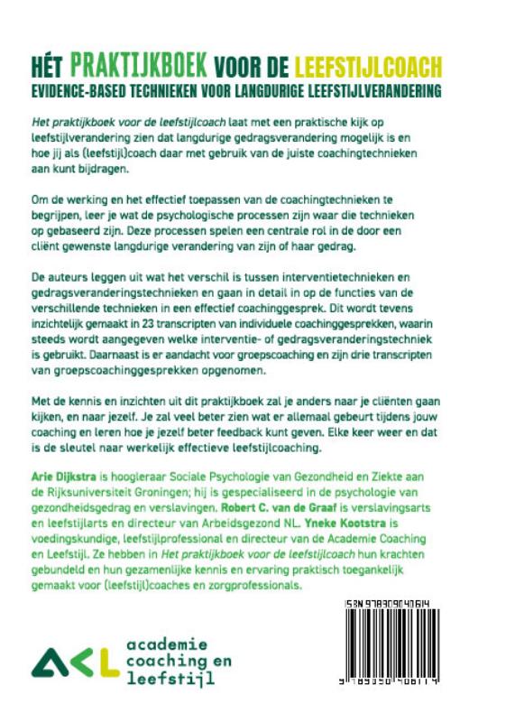 Achterkant van Het praktijkboek voor de leefstijlcoach