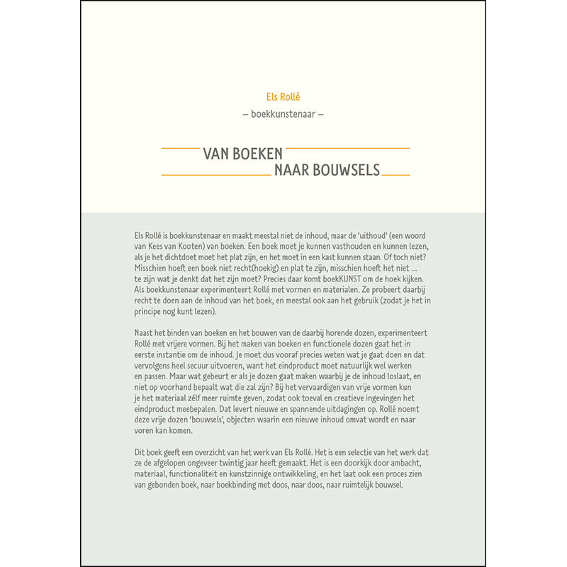 Achterkant van Van boeken naar bouwsels