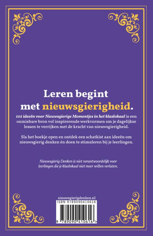 Achterkant van 101 ideeën voor Nieuwsgierige Momentjes in het klaslokaal