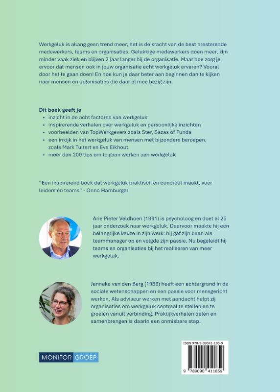 Achterkant van Praktijkboek Werkgeluk