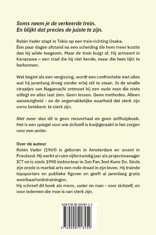 Achterkant van Niet meer dan dit