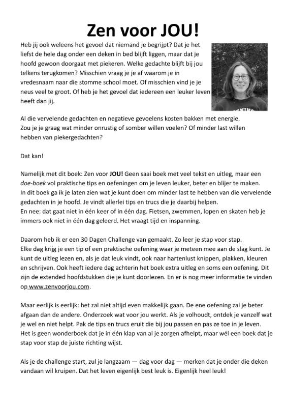 Achterkant van Zen voor JOU!