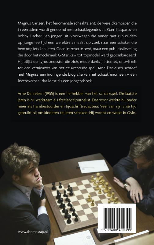 Achterkant van biografie van een grootmeester
