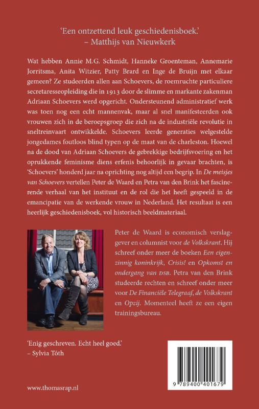 Achterkant van De meisjes van Schoevers