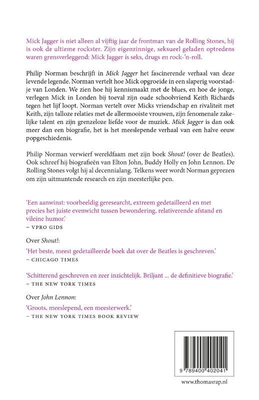 Achterkant van Mick Jagger